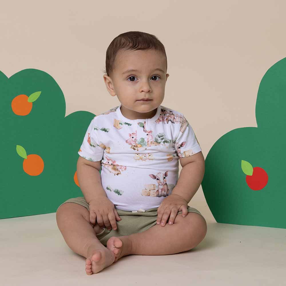 Farm Short Sleeve Organic Bodysuit: 6-12 Months (0)