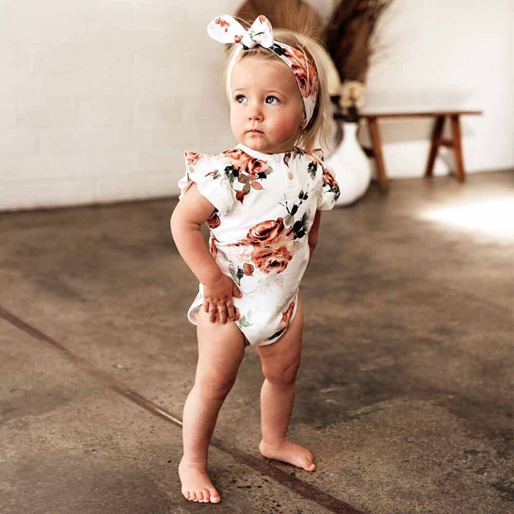Rosebud Short Sleeve Organic Bodysuit: 0-3 Months (000)