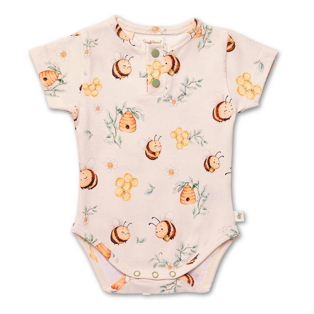 Bumblebees Short Sleeve Organic Bodysuit: 0-3 Months (000)