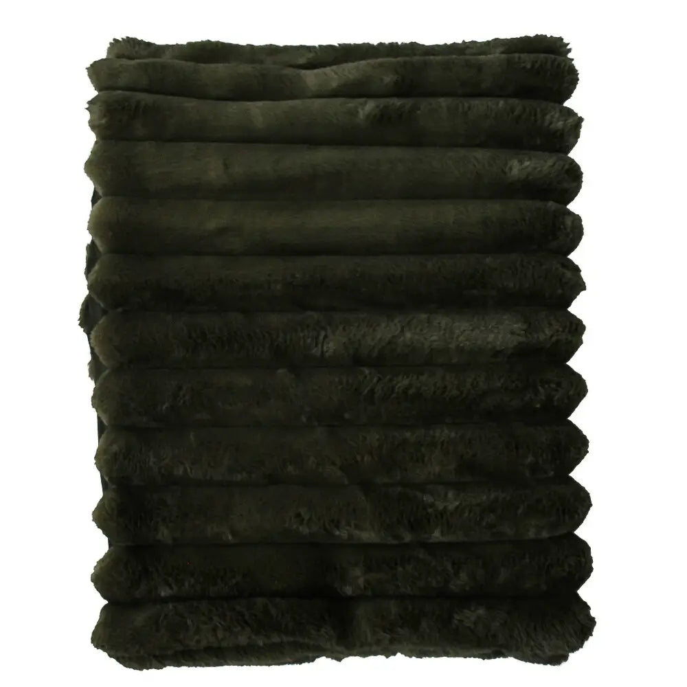 Throw Rug Puffer Faux Fur Moss