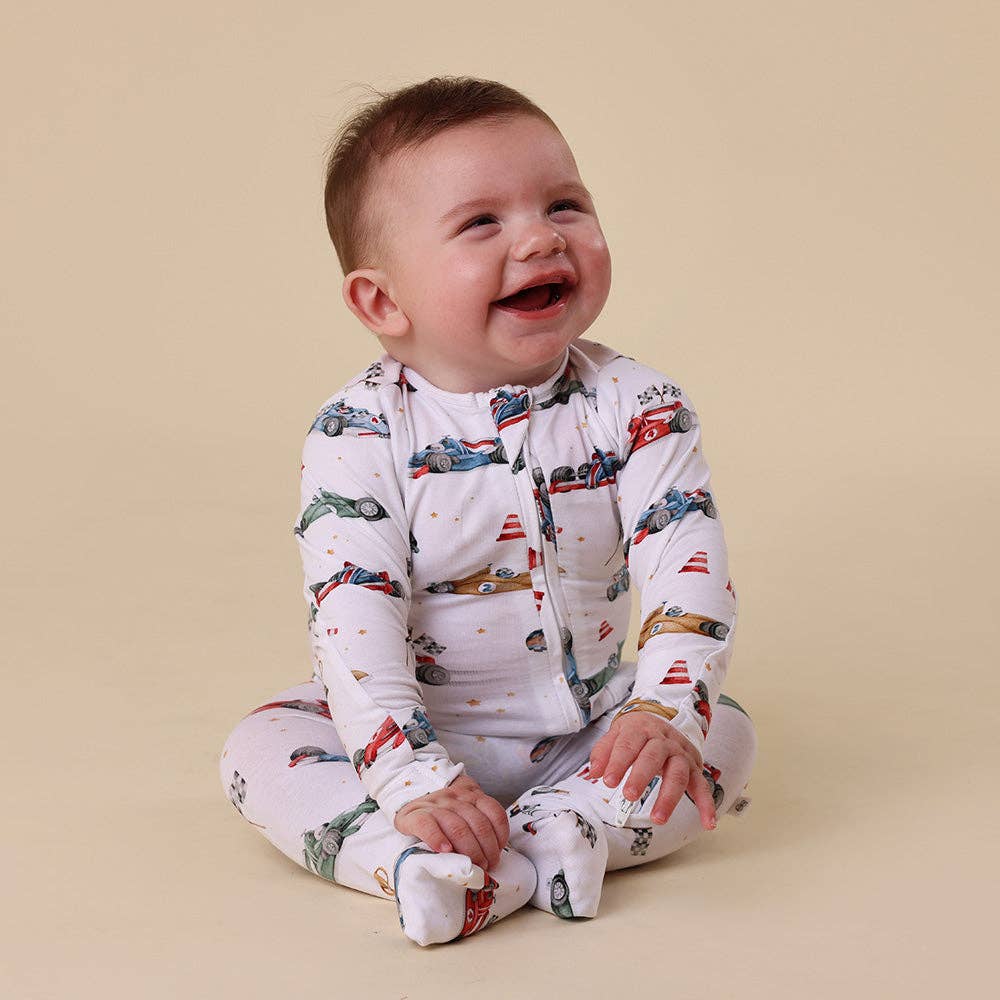 Snuggle Hunny Snugglesuit Convertible Romper Race Cars 3-6mths 00