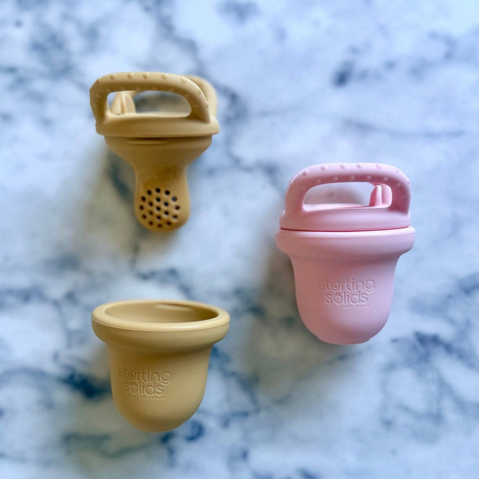 Foodie Teether – Silicone Baby Feeder: Fairy Floss + Biscoff