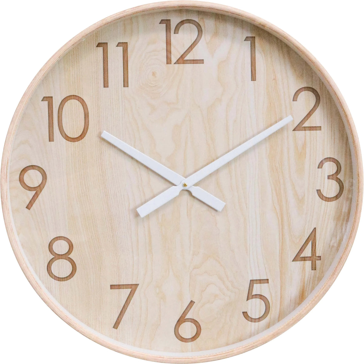 Clock Balsa Glass 60cm Natural