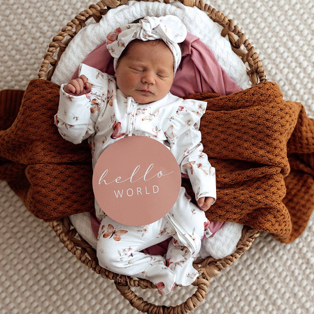 Butterfly Organic Snuggle Sleepsuit Zip Footie with Frill: Newborn (0000)