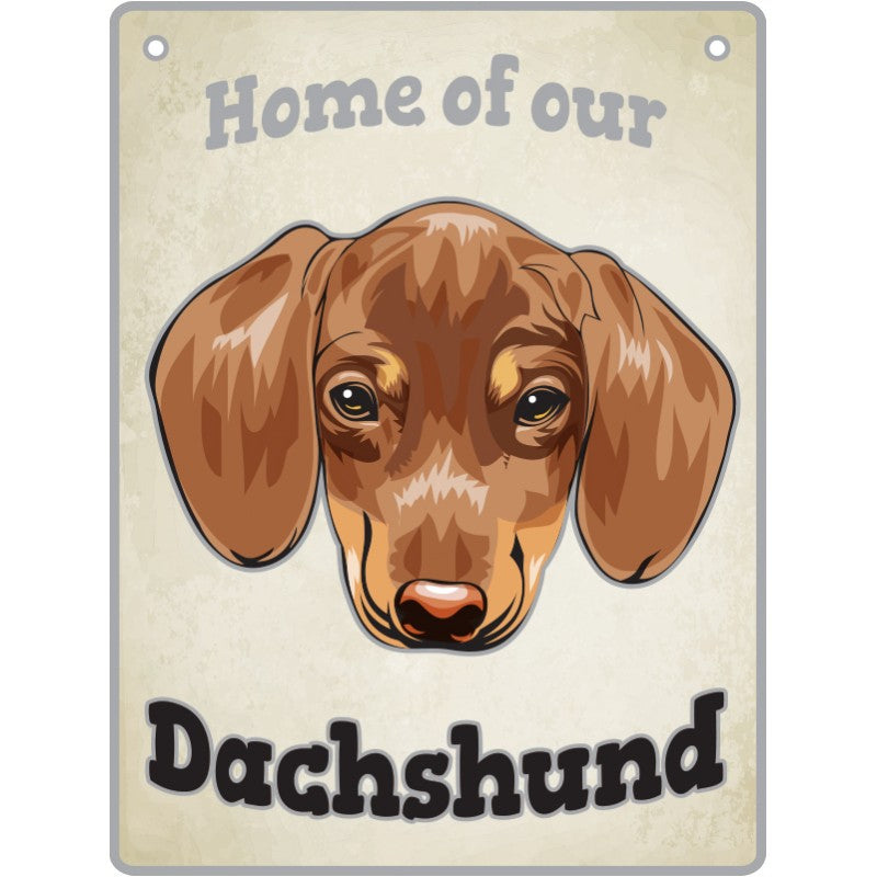 Artique Plaque Home of our Dachshund Red