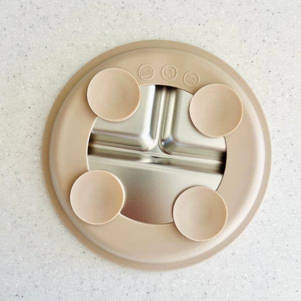 Cuddle Bug & Co Stainless Steel Suction Plate Almond