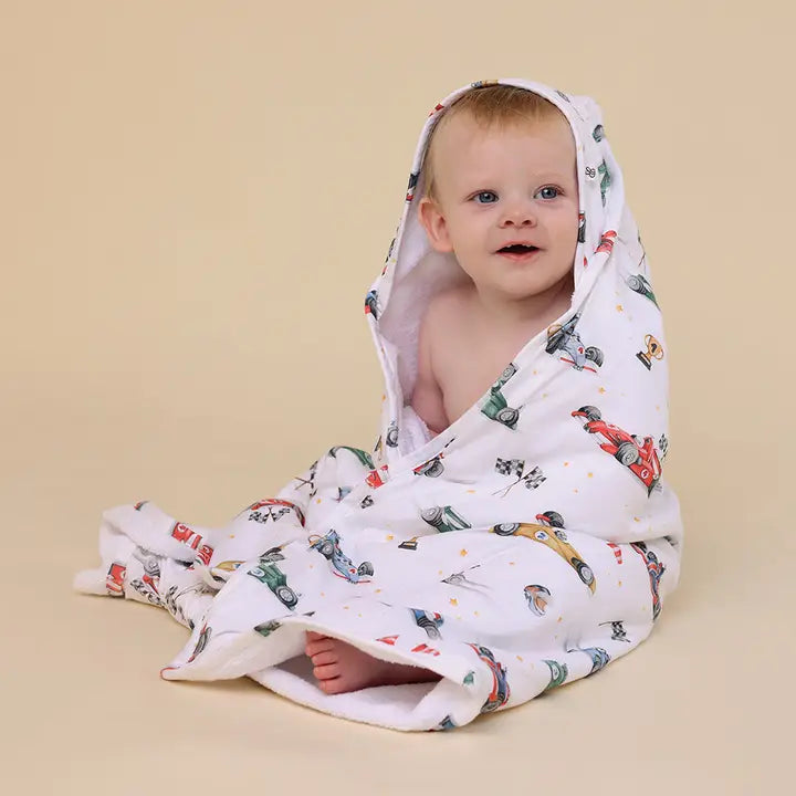 Snuggle Hunny Little Racer Organic Hooded Baby Towel