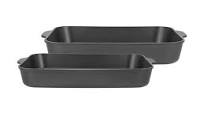 Maxwell and Williams Cast Lite Non-Stick Roaster Set 2 34 and 38cm Black