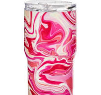 Summer Swirl Pink Stainless Steel Travel Mug