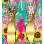 Lisa Pollock Cheese Knives Set Carnival Cow