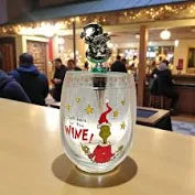 Merry Grinchmas Stemless Glass With Stopper 600ml Just Here For The Wine