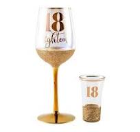 18 Rose Gold Glitterati Wine Shot Set