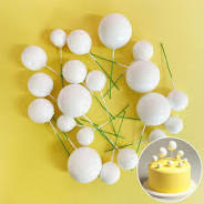 White Deco Foam Ball Topper 20 Piece