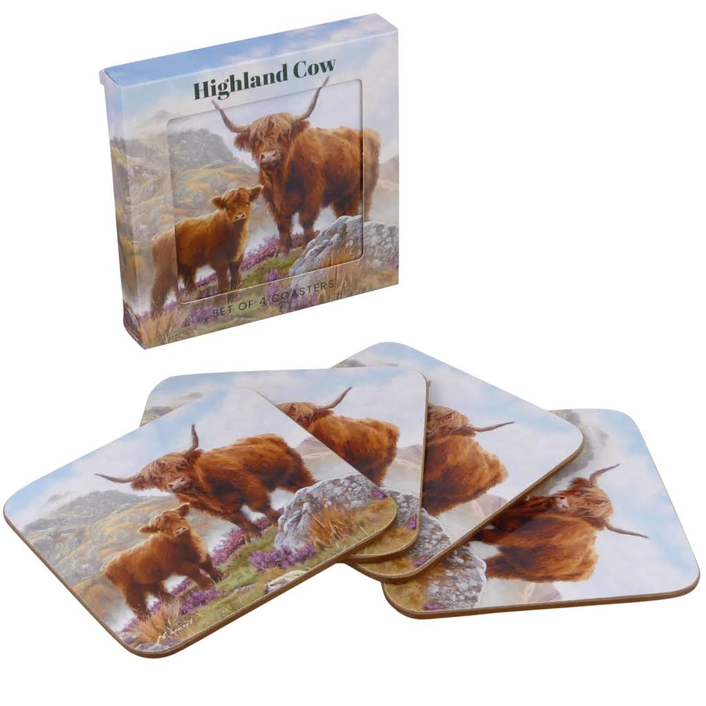 Gibson Highland Cow Set of 4 Coasters