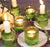 Glass Reversible Candle Holder Green