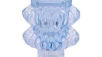 Glass Reversible Candle Holder Blue