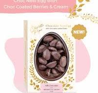 Charlotte Piper Milk Choc Nest Egg With Choc Coated Berries & Cream