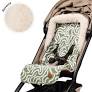 OIOI Pram Seat Liner Green Squiggle Fleece