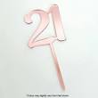 Cake Craft Rose Gold Mirror 21 9cm Cake Topper