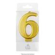 Wish Number 6 Gold Metallic Candle