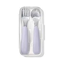 Oxo Tot On The Go Fork And Spoon Set With Travel Case Lilac