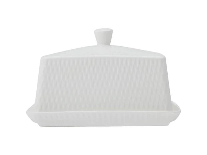 Maxwell and Williams White Basic Diamonds Butter Dish