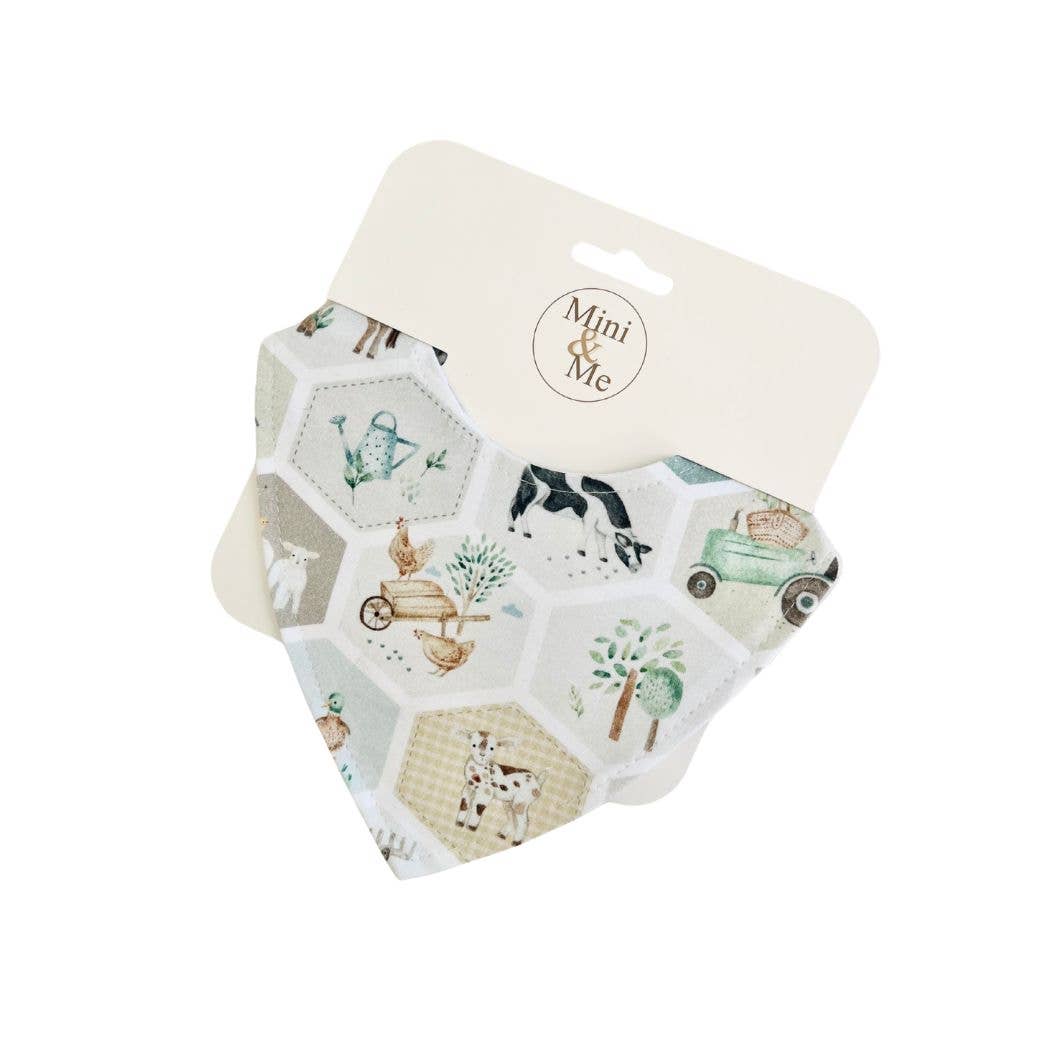 Mini &amp; Me Waterproof Dribble Bib Patchwork Farm