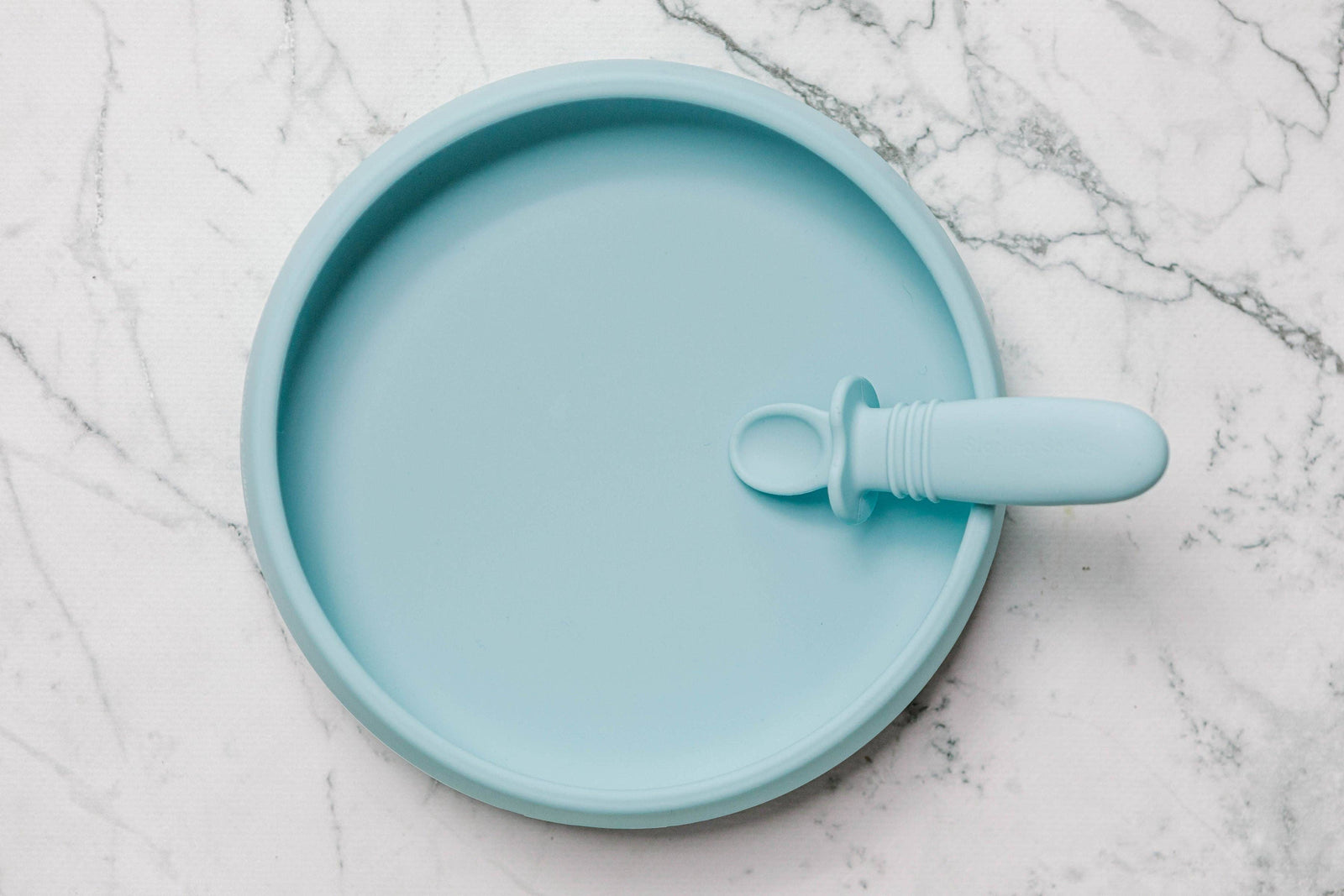 Suckie Scoop Silicone Suction Plate: Blue Lemonade