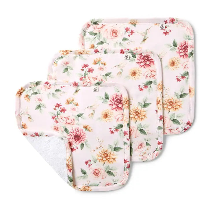 Snuggle Hunny Birds and Blooms Wash Cloths 3Pk