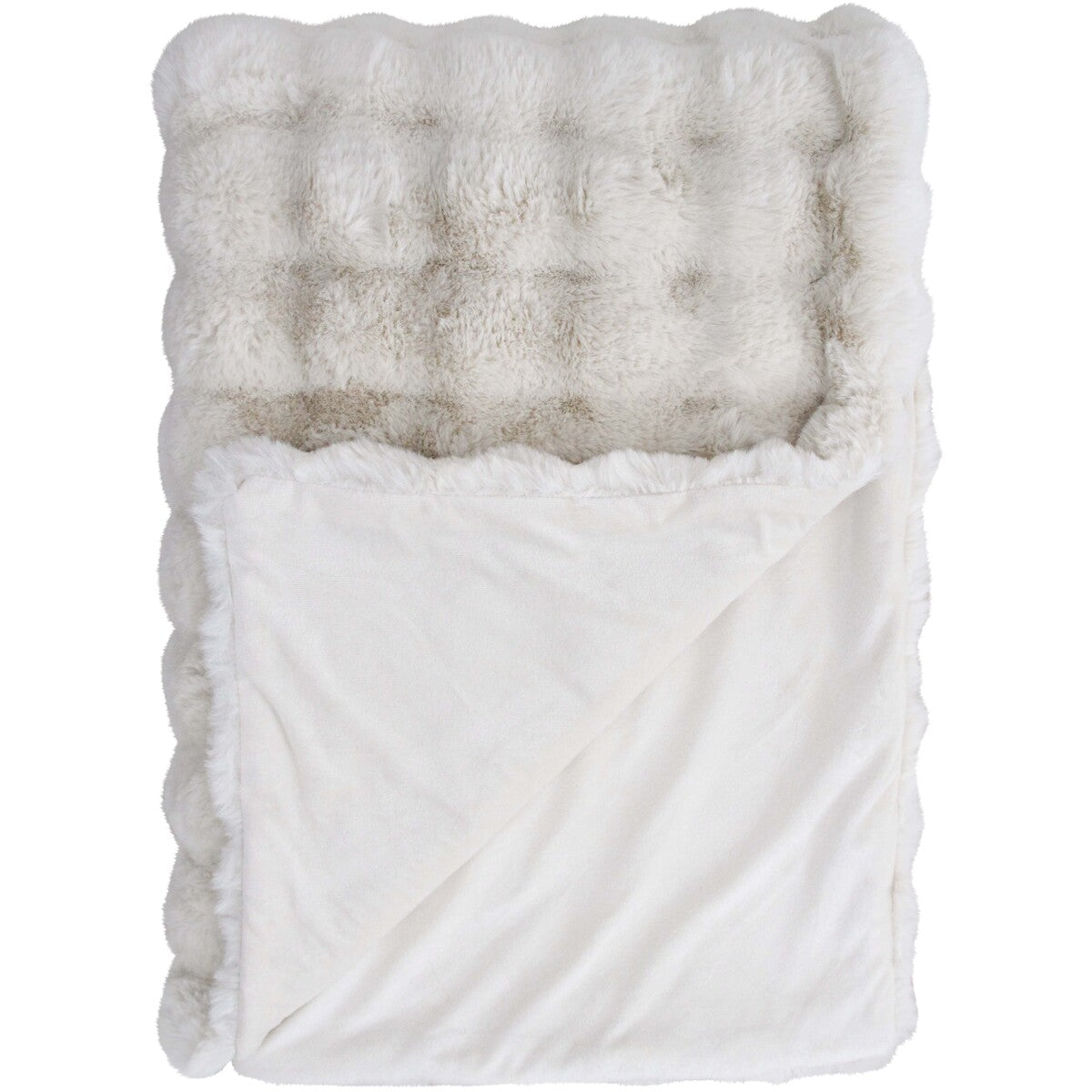 Throw  Rug Puffer Faux Fur Hampton