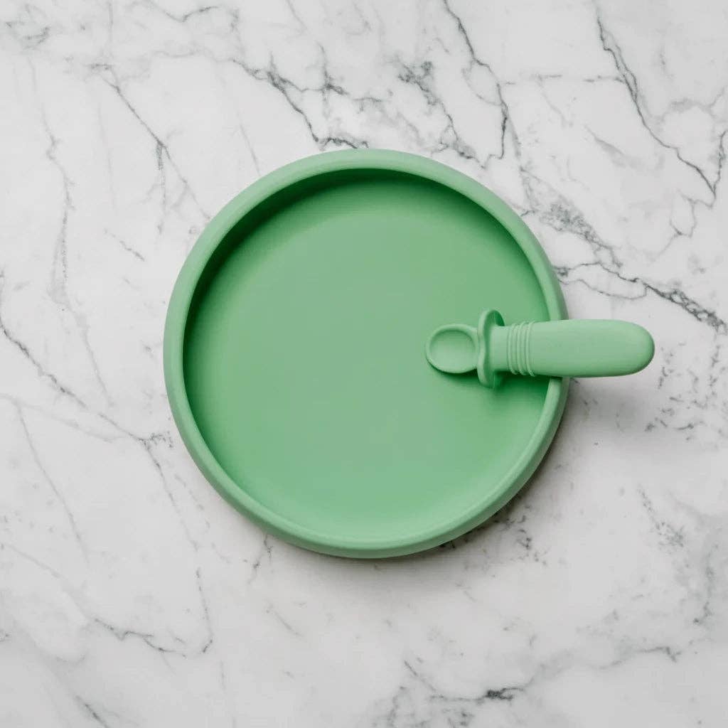 Suckie Scoop Silicone Suction Plate: Blue Lemonade