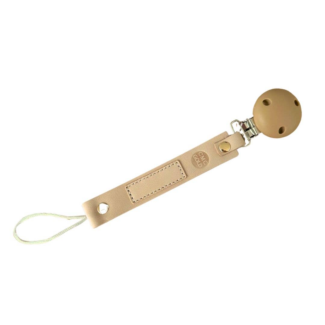 Coloured Panel Leather Dummy Clips: Blush / Baby Pink