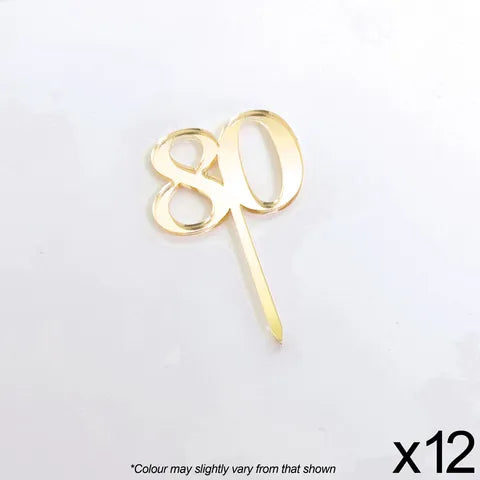 Cake Craft 80th Cake Topper Gold