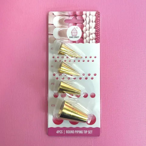 Cake Craft Round Piping Tip Set 4 Piece