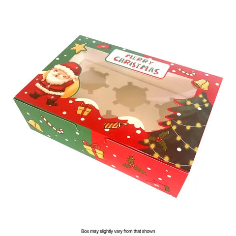 Christmas Cupcake Box 6 Hole