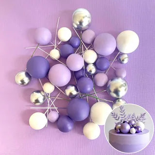 Cake Craft Blue Purple Silver Deco ball