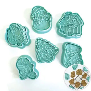 Cake Craft Christmas Cookie Cutters 6 Pieces