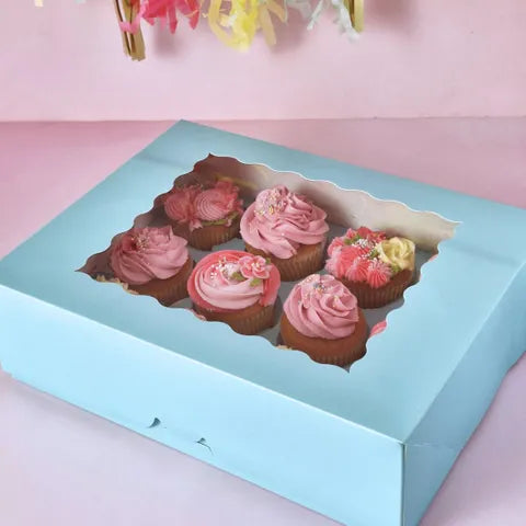 Cake Craft 12 Hole Cupcake Box Blue