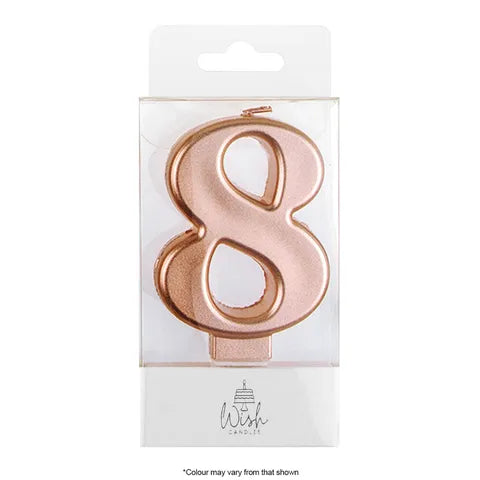 Wish Number 8 Rose Gold Metallic Candle