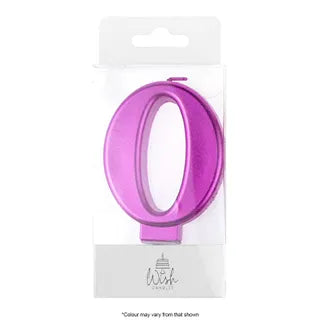 Wish Number 0 Pink Metallic Candle