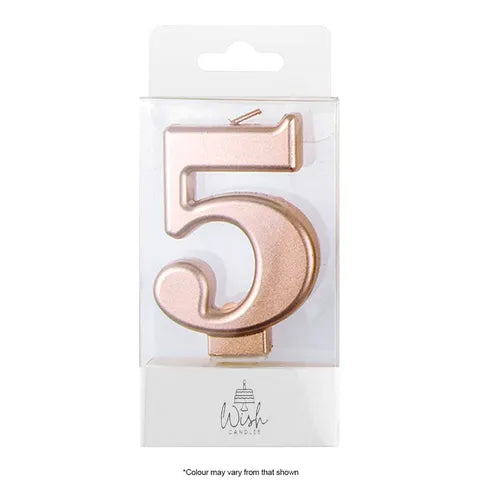 Wish Number 5 Rose Gold Metallic Candle
