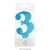 Wish Number 3 Blue Metallic Candle
