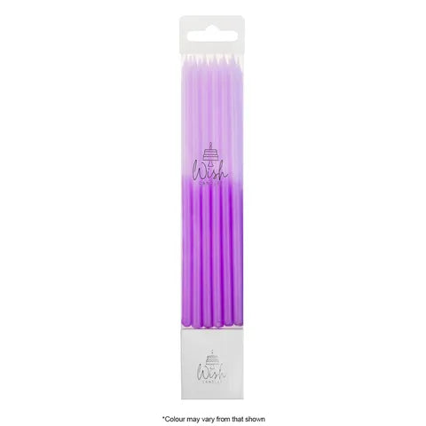 Wish Candle 12cm Block Color Candle Lilac 12Pkt