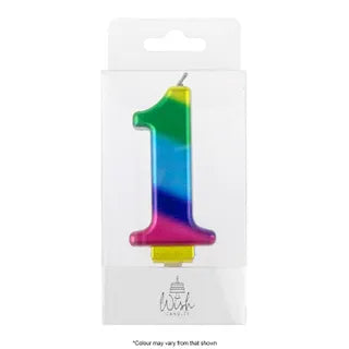 Wish Number 1 Rainbow Gold Metallic Candle