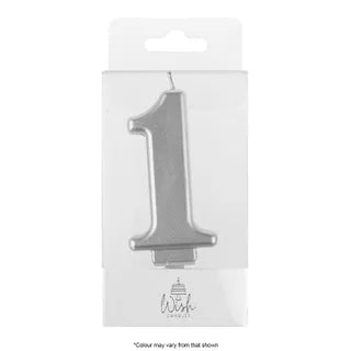 Wish Number 1 Silver Metallic Candle