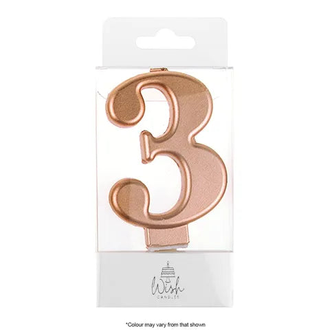 Wish Number 3 Rose Gold Metallic Candle