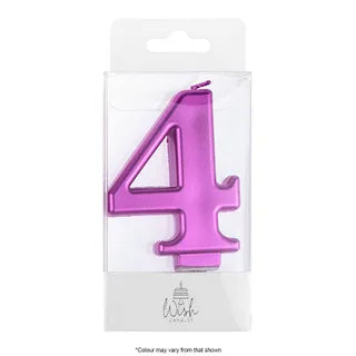 Wish Number 4 Pink Metallic Candle