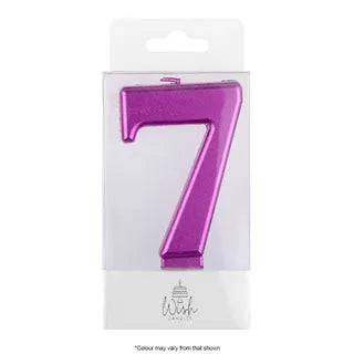 Wish Number 7 Pink Metallic Candle