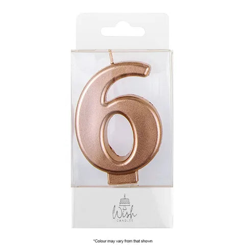 Wish Number 6 Rose Gold Metallic Candle