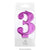 Wish Number 3 Pink Metallic Candle